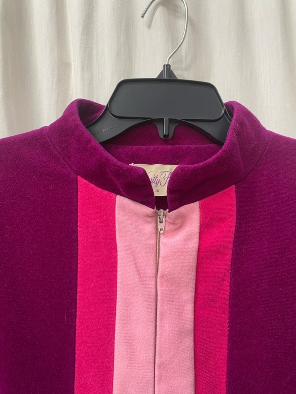 Vintage Vanity Fair Bathrobe Robe Housecoat Gown Vibrant Plum Purple Pink 16 XL - Picture 5 of 9